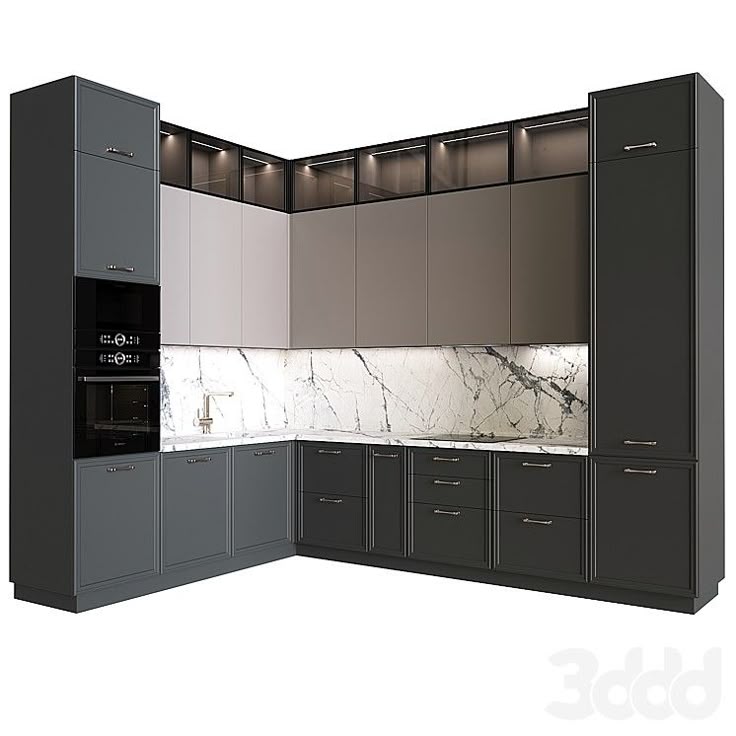 Tủ Bếp Corner Lux – Đẳng Cấp 3 Tông Màu, Đủ Công Năng